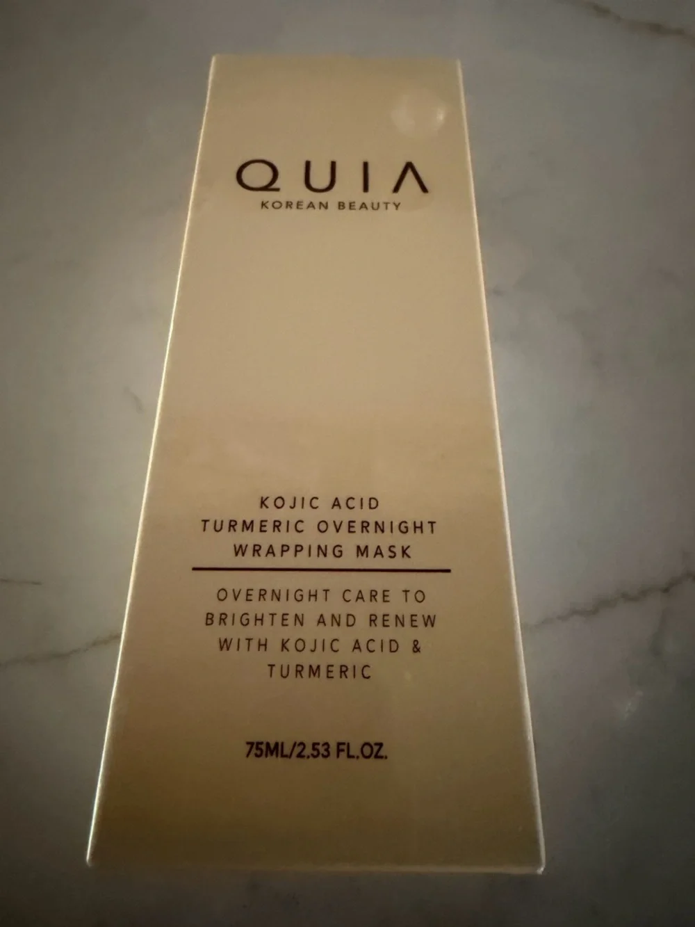 New 🆕 QUIA Korean Beauty Kojic Acid Turmeric Overnight Mask - Gold